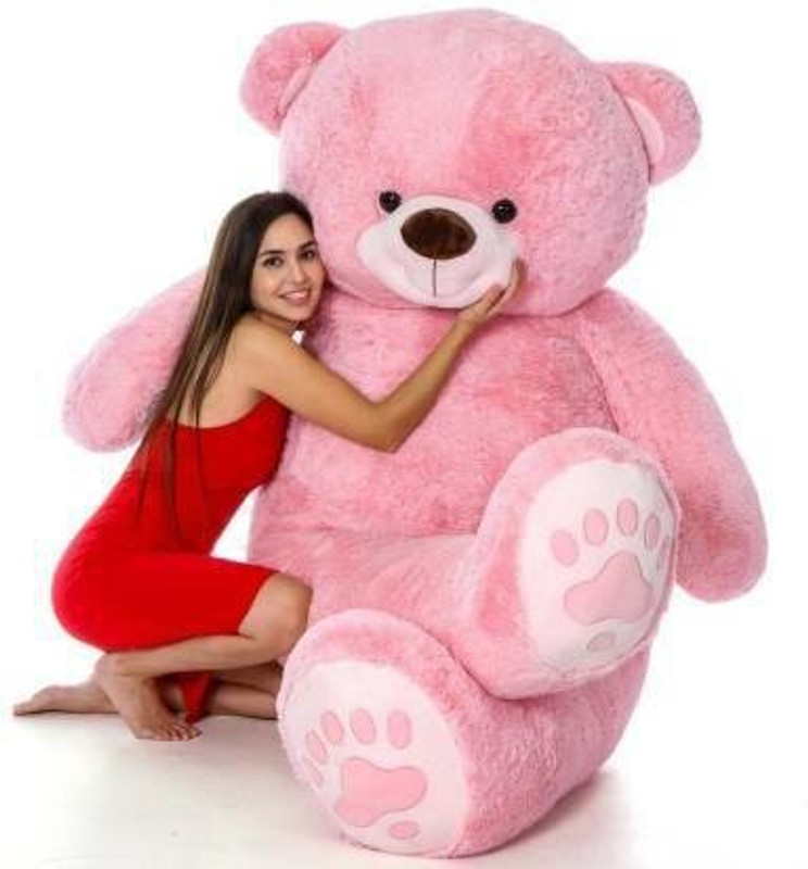 JST SOFT TOYS 3 Feet Stuffed Spongy Hugable Imported Punja Teddy Bear - 91 cm(baby pink)