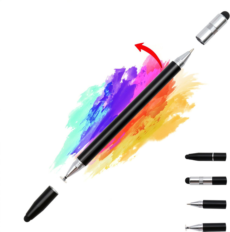 Verilux 4 in 1 Stylus Pen for Touch Screen Pad with 4 Tips for Drawing Noting Jotting Stylus(Black)