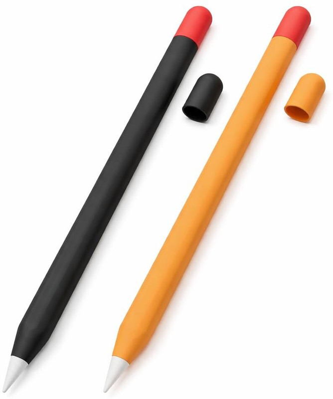 mizi 2 Pack Silicone Case for i Pencil 2nd Gen & Pencil Pro 2024 Stylus(Black, Orange)