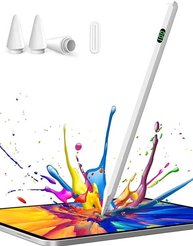 WeCool 10th Generation Pencil for iPad with Real-Time Led Power Display Stylus(White)