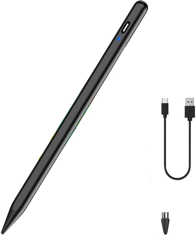 GadgetBite Stylus For iOS Pencil 2nd Gen for Pro/Air/Mini,Type-C,Palm Reject Stylus(Black)