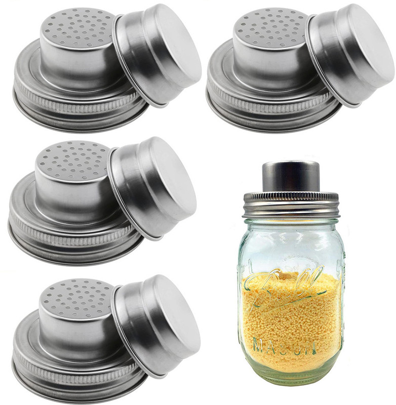 Zibuyu Stainless Steel Mini Spice Lids Sugar Shaker 250 gm
