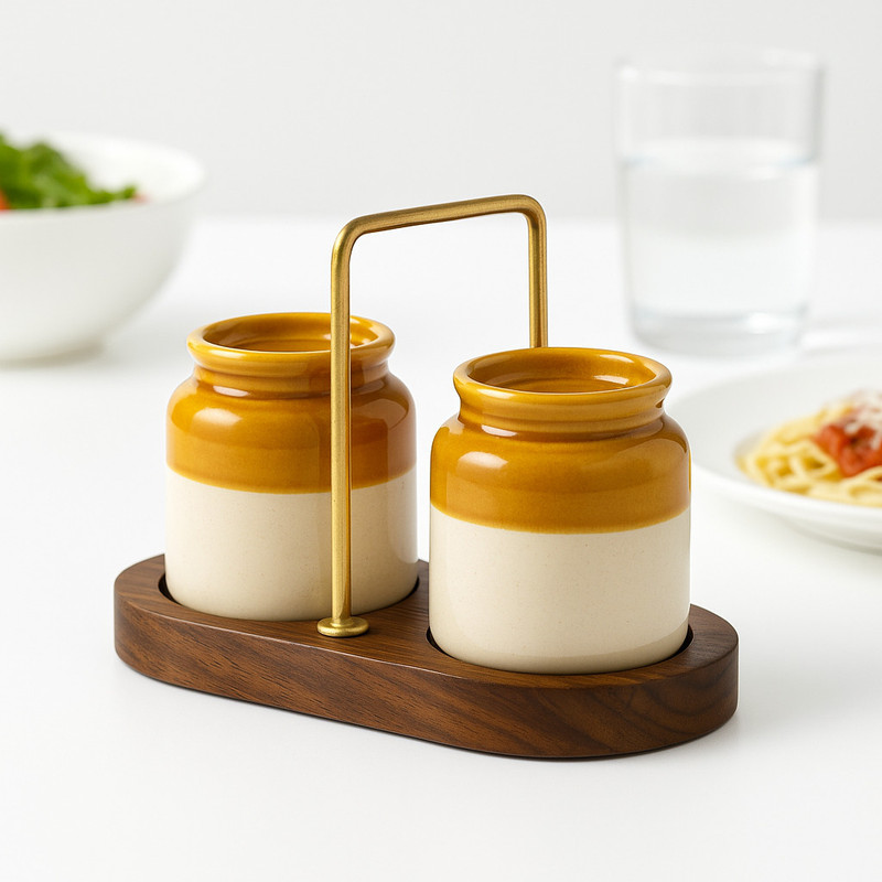 Globally Indian Ceramic Salt Shaker I Decorative Spice Container for Kitchen, Dining Table Sugar Sprinkler Shaker 250 gm