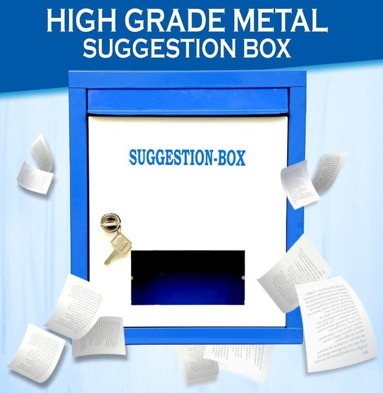 Vrushti Double Heavy Metal Suggestion box Mail Box Blue Compaint box Letter box Suggestion Box(Blue)