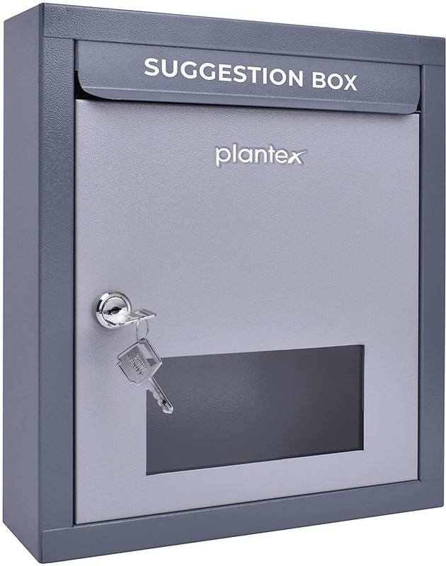 Plantex All in 1 Multipurpose Table Top or Wall Mount with Lock letter/ Suggestion Box(Grey)