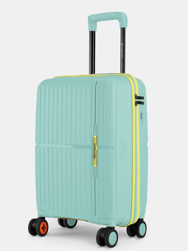 NASHER MILES Hard-Polypropylene Luggage Cool Mint 55cm Trolley Bag Cabin Suitcase 8 Wheels - 20 inch