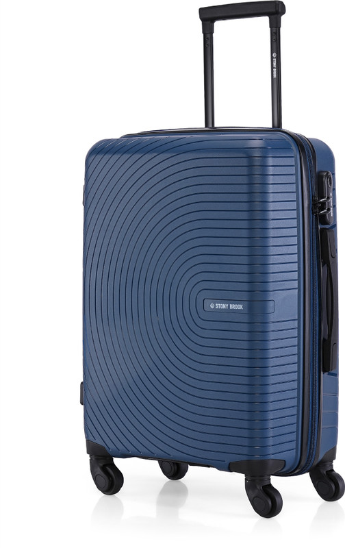 Stony Brook by Nasher Miles Crescent Hard-Sided Polypropylene Cabin Navy Blue 55cm Trolley Bag Cabin Suitcase 4 Wheels - 20 inch