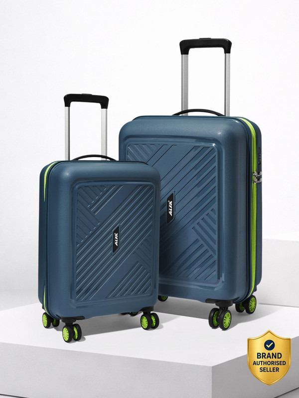 ALFA by VIP Rhino Strong Hard Side Luggage | Trolley Bag With Flushed Combination Lock Cabin & Check-in Set 8 Wheels - 26 Inch