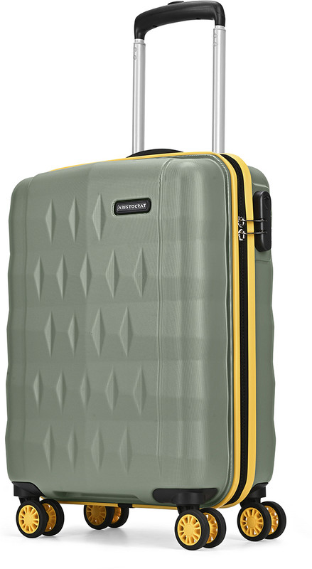 ARISTOCRAT Comet Cabin Trolley Bag 56cm, Small Hard Luggage, 8-Wheel Suitcase Cabin Suitcase 8 Wheels - 22 inch