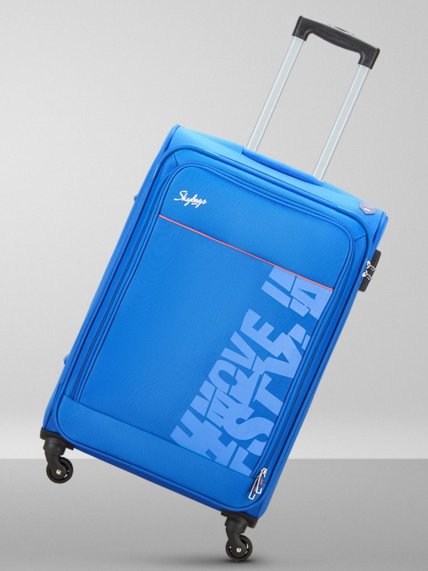 SKYBAGS Rhumba Polyester Softsided 79 cm Large Check-in Trendy Blue Trolley Expandable Check-in Suitcase 4 Wheels - 31 Inch