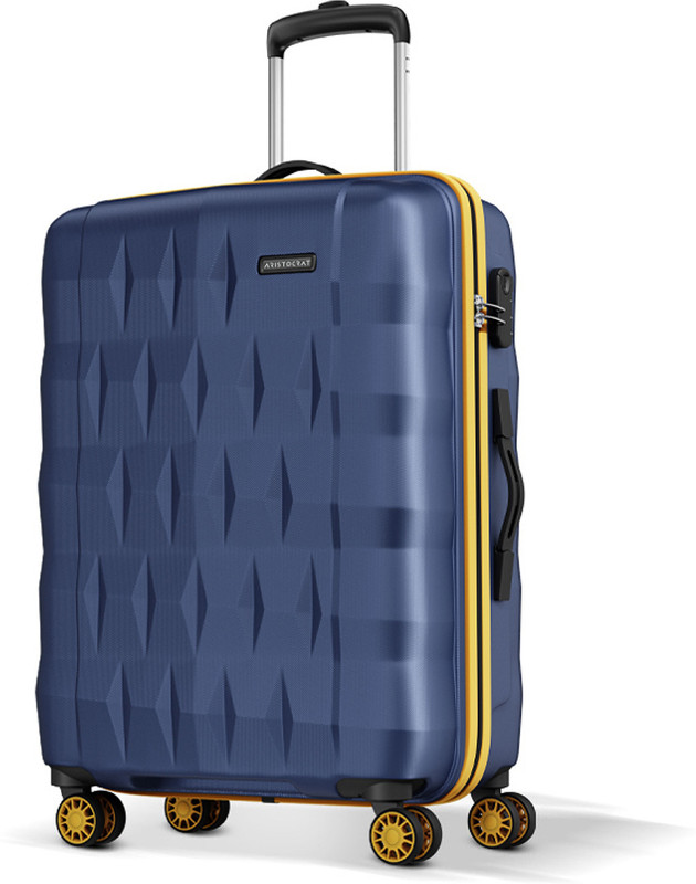 ARISTOCRAT Comet Check-in Trolley Bag 66cm Medium Hard Luggage, 8-Wheel Suitcase (Blue) Check-in Suitcase 8 Wheels - 26 inch