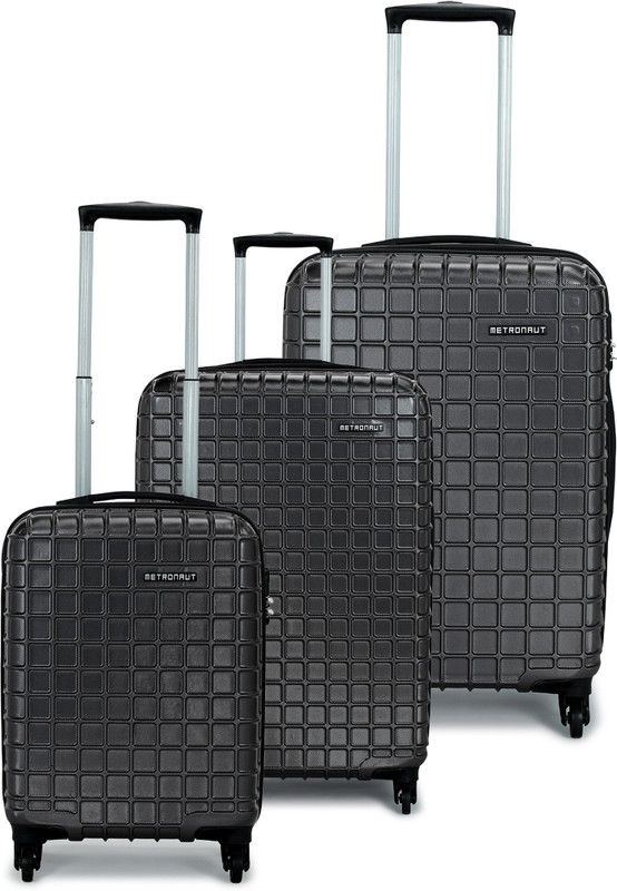 METRONAUT Grid Set-3 (20Inch+24Inch+28Inch) Cabin & Check-in Set 4 Wheels - 28 Inch
