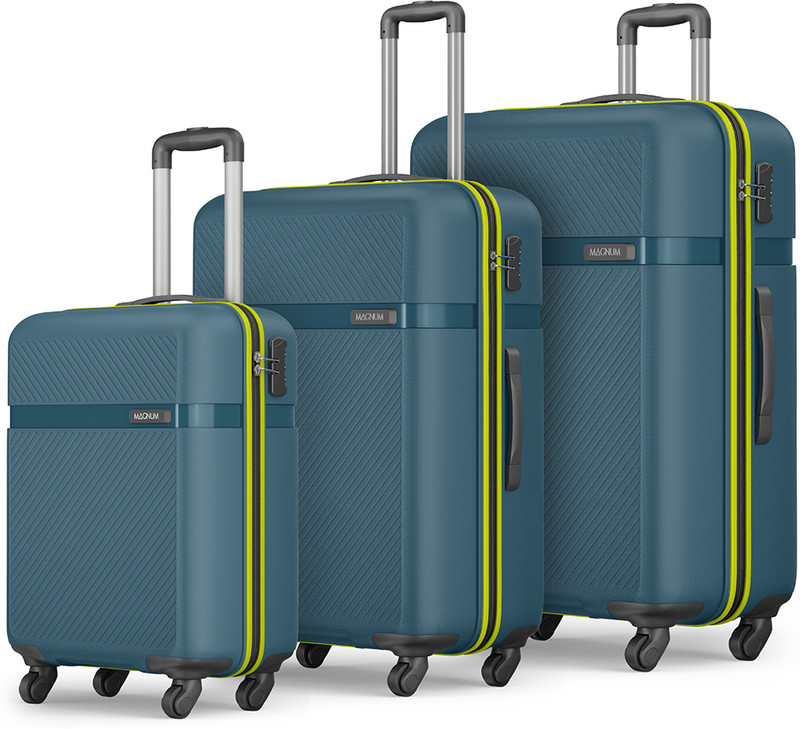 Safari Magnum Fury Set of 3 (Small 55cm | Medium 65cm | Large 75cm) 4W Cabin & Check-in Set 4 Wheels - 30 Inches