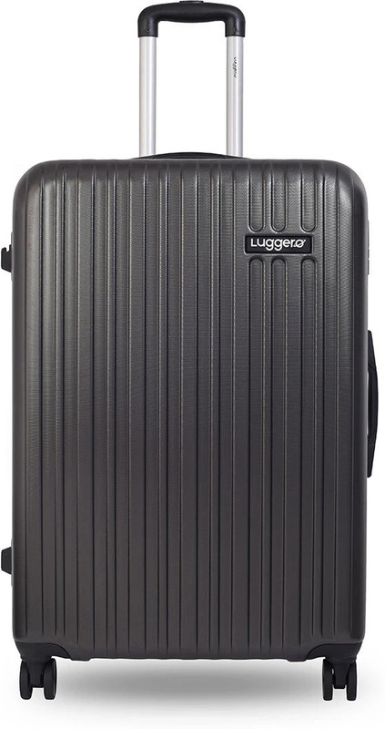 Luggero CLASSIC Light-Weight & Durable Polycarbonate DARK GREY Hard Luggage Cabin & Check-in Set 8 Wheels - 28 inch