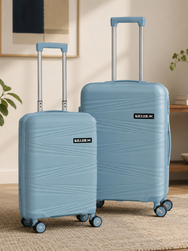 KILLER Hard Sided Spinners, Expandable Travel & Luggage Bags Trolley Bag Expandable Cabin & Check-in Set 4 Wheels - 24 inch