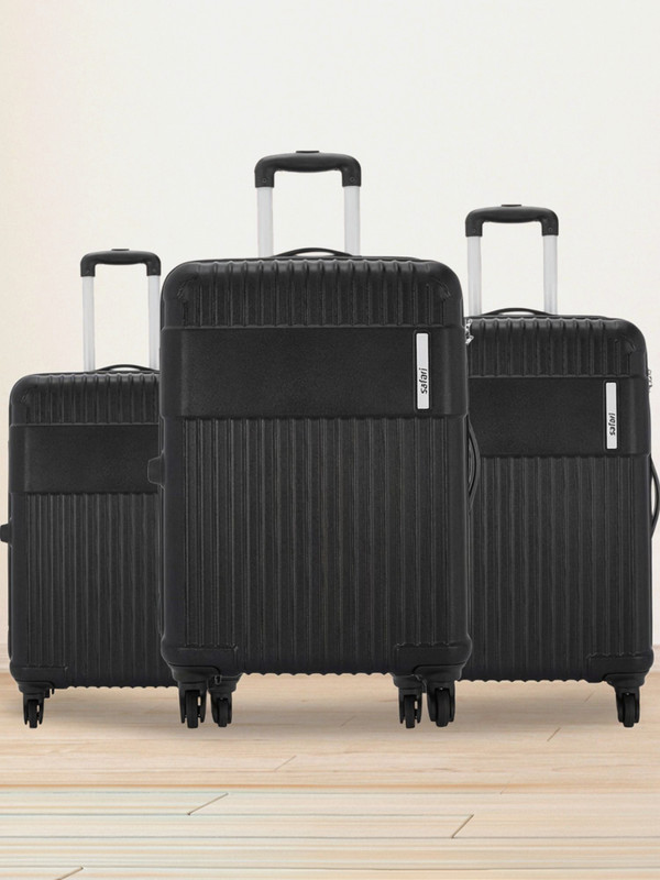 SAFARI STEALTH Set of 3 (Small 55cm | Medium 66cm | Large 75cm) 4W Cabin & Check-in Set 4 Wheels - 29 inch