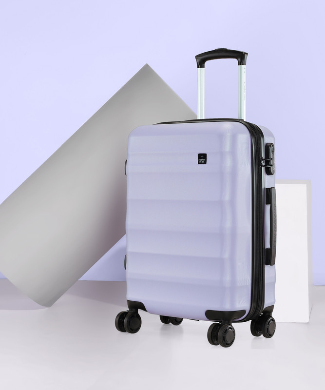 NASHER MILES Rome Expander Hard Sided Cabin Luggage Lavender 55CM Trolley Bag Expandable  Cabin Suitcase 8 Wheels - 20 inch