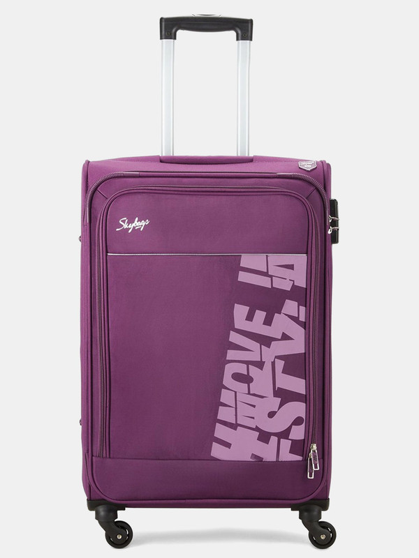 SKYBAGS Rhumba Polyester Softsided 69 cm Medium Check-in Trendy Blue Trolley Expandable  Check-in Suitcase 4 Wheels - 27 Inch