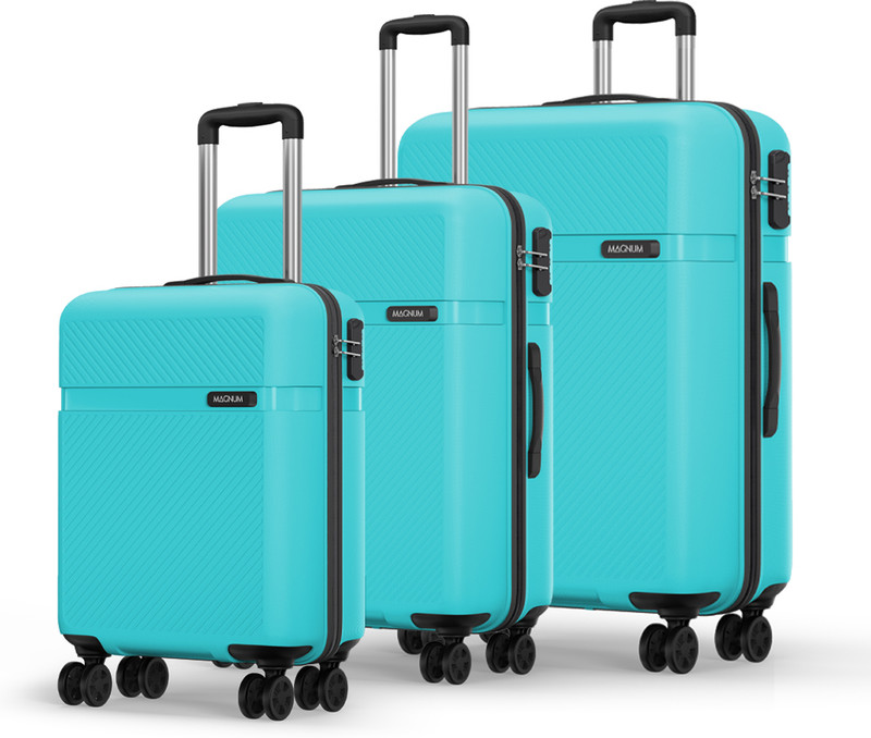 Safari Magnum Fury Set of 3 (Small 55cm | Medium 65cm | Large 75cm) 4W Cabin & Check-in Set 8 Wheels - 30 Inches