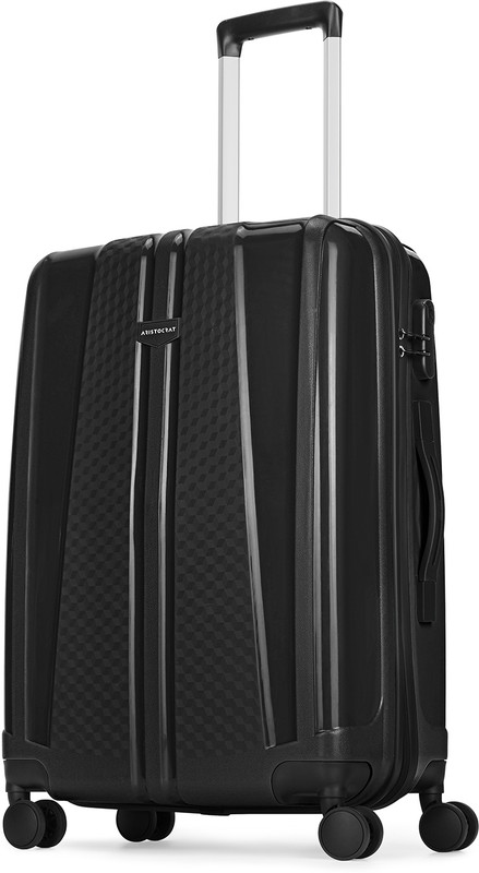 ARISTOCRAT by VIP Invictus 65 - Hardbody Trolley Bag Jet Black Check-in Suitcase 8 Wheels - 26 Inch