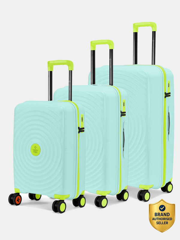 NASHER MILES Goa Polypropylene Hard-Sided Trolley Bags 55, 65 & 75 cm Lightweight Durable Cabin & Check-in Set 8 Wheels - 28 inch