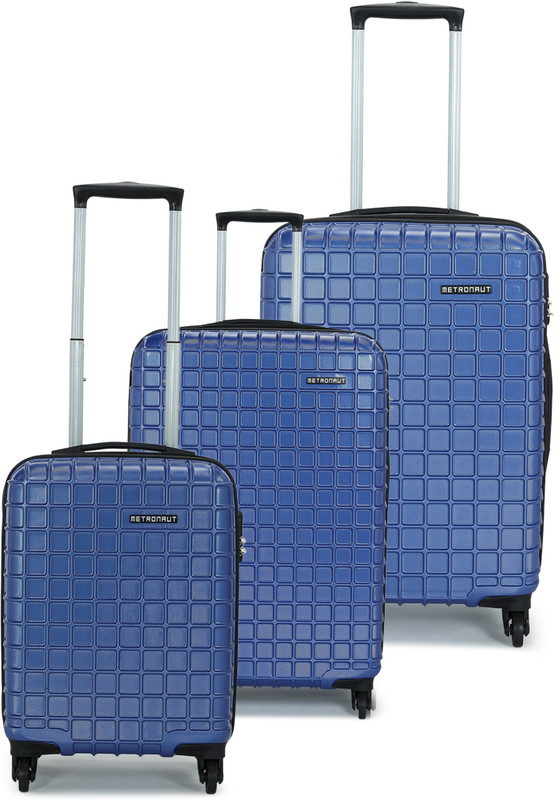 METRONAUT Grid Set-3 (20Inch+24Inch+28Inch) Cabin & Check-in Set 4 Wheels - 28 Inch