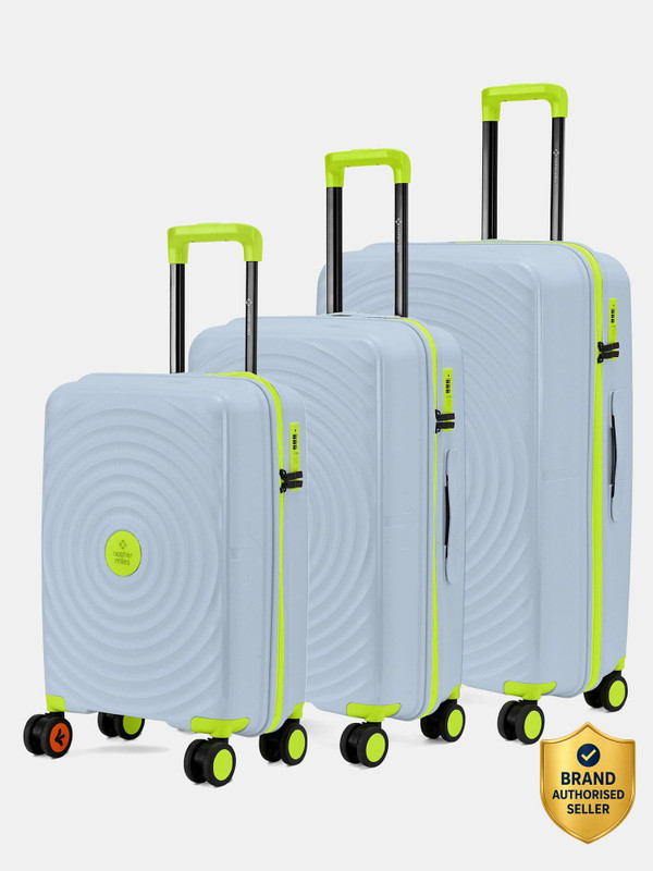 NASHER MILES Goa Polypropylene Hard-Sided Trolley Bags 55, 65 & 75 cm Lightweight Durable Cabin & Check-in Set 8 Wheels - 28 inch