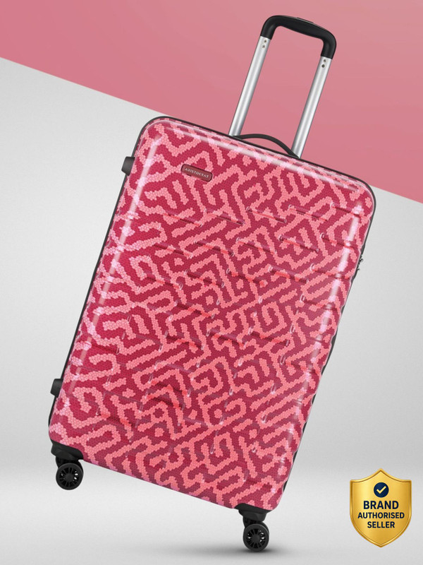 ARISTOCRAT Bravo Check-In Luggage -75Cm,Maroon, Printed Hardcase, 8 Wheels, 5 Year Warranty Check-in Suitcase 8 Wheels - 29 Inch