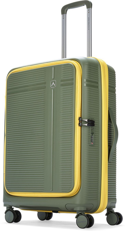 ARISTOCRAT Solana Check-in Trolley Bag | Front Opening Hard Luggage with TSA Lock Check-in Suitcase 8 Wheels - 26 inch