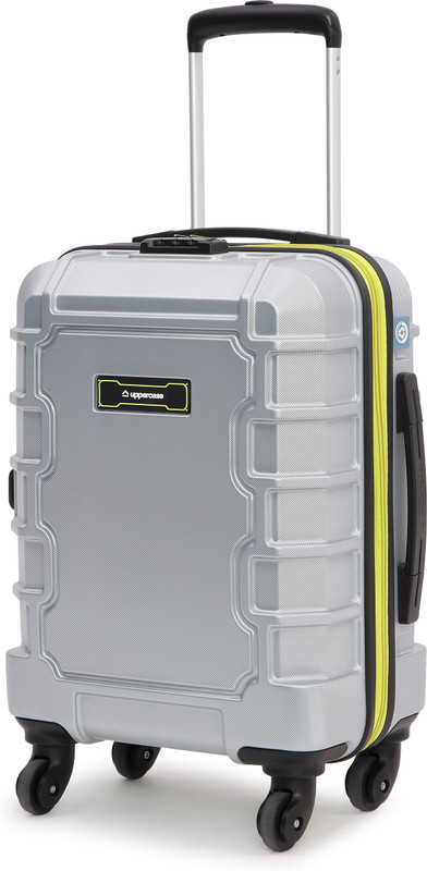 Uppercase Vault Hardsided Trolley Bag, Scratch proof Surface, Combination Lock -Silver Expandable  Cabin Suitcase 4 Wheels - 27 Inch