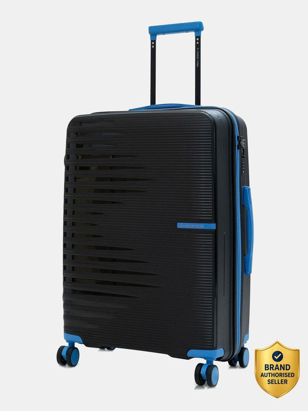 NASHER MILES Havelock TSA Lock HardSide Polypropylene Check-in Black 65cm Trolley Bag Check-in Suitcase 8 Wheels - 24 inch