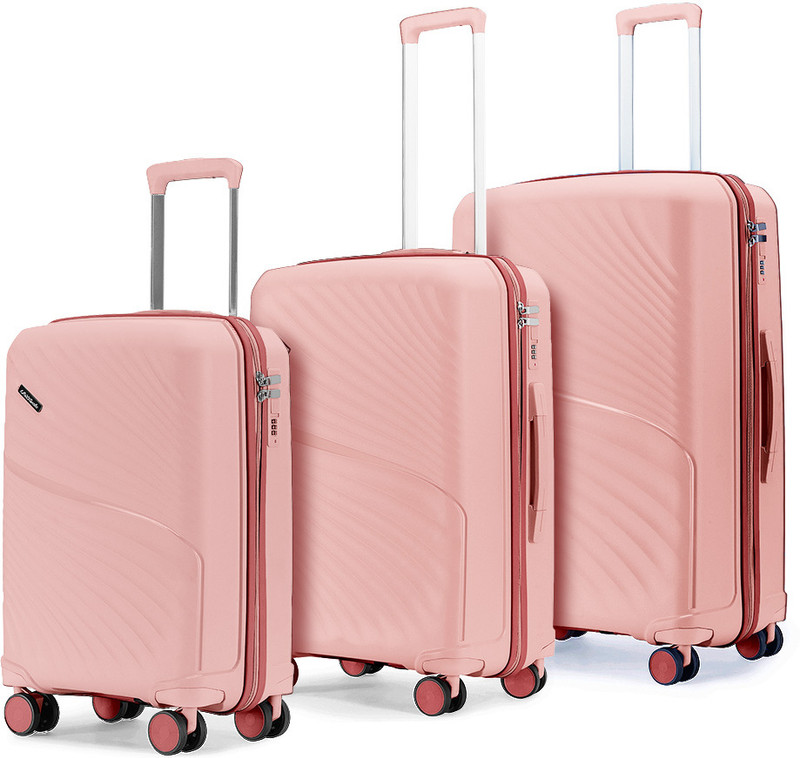 LATTITUDE by Provogue 55/65/75 8W BLOSSOM/MEGENTA PINK Cabin & Check-in Set 8 Wheels - 28 inch