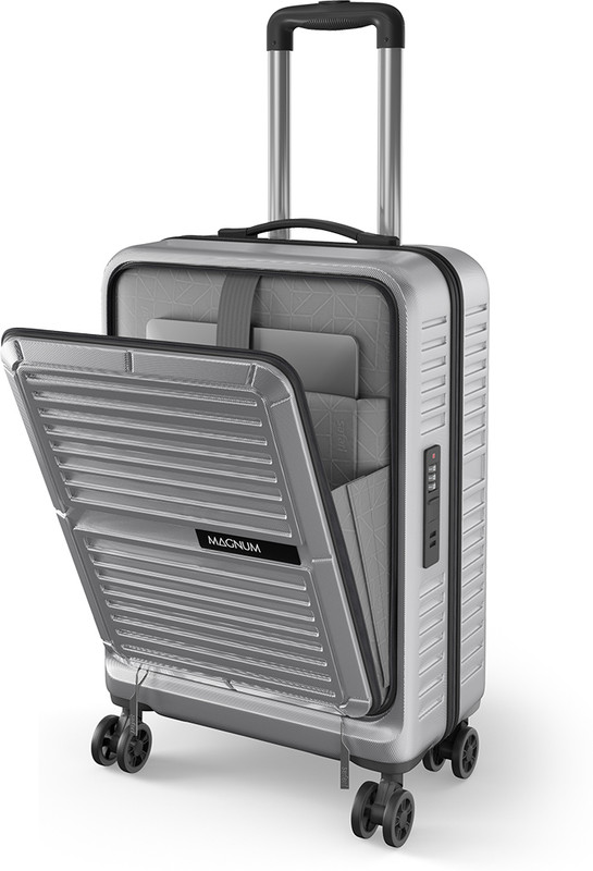 Safari THERON 55 4W SILVER Cabin Suitcase 8 Wheels - 22 Inches