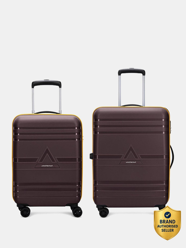 ARISTOCRAT Airstop Pro 2 (Small 55cm Medium 65cm) Suitcase Cabin & Check-in Set 4 Wheels - 25 Inch