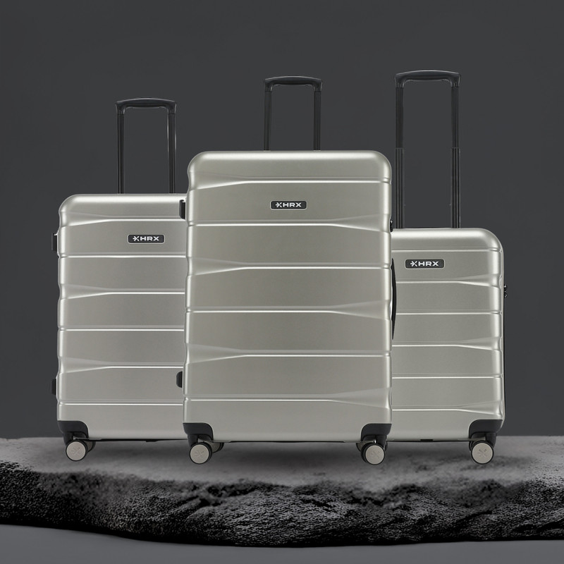 HRX by Hrithik Roshan Brute Set of 3 (Small 58cm | Medium 66cm | Large 75cm) Cabin & Check-in Set 8 Wheels - 30 inch