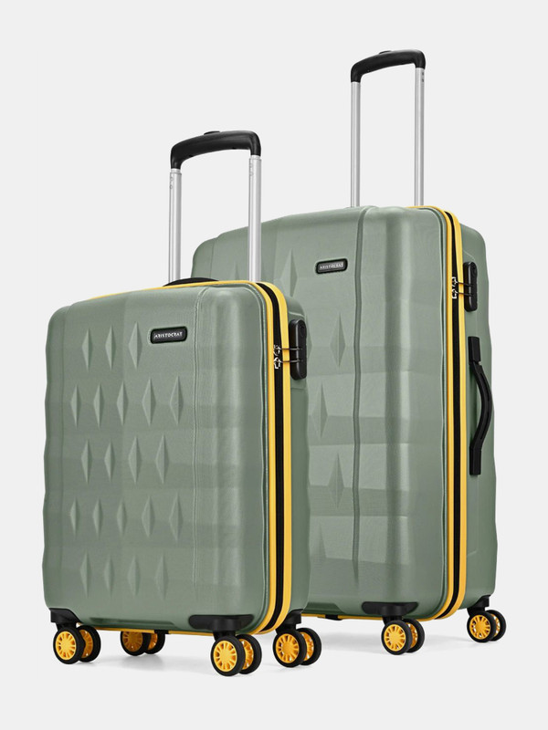 ARISTOCRAT Comet Set of 2 Trolley Bag 56, 66cm, Small+Medium Hard Luggage, 8-Wheel Suitcase Cabin & Check-in Set 8 Wheels - 26 Inch