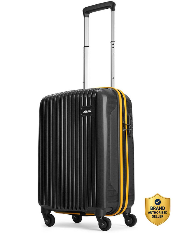 ALFA by VIP Excel Polypropylene | Trolley Bag With Combination Lock Cabin Suitcase 4 Wheels - 21 Inch
