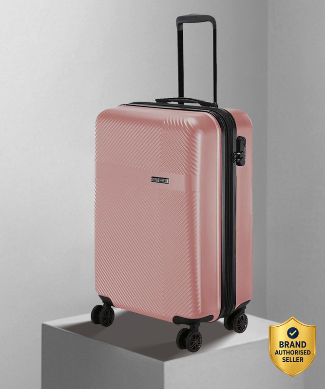 NASHER MILES Fifth Avenue Hard-Side Polycarbonate Cabin Luggage Bag Rose Gold 20 Inch | 55CM Trolley Bag Expandable  Cabin Suitcase 4 Wheels - 20 inch