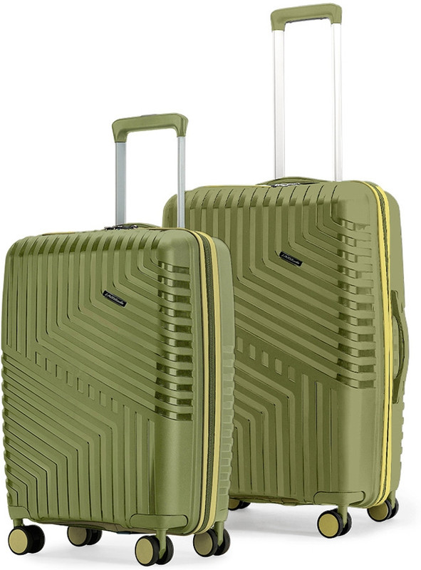 LATTITUDE by Provogue CORE 55/65 8W MOSS GREEN / LUNAR YELLOW Cabin & Check-in Set 8 Wheels - 24 inch