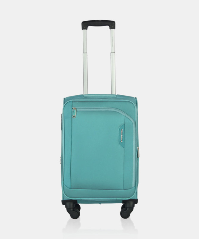 NASHER MILES Dallas Expander soft-sided Polyester Cabin Luggage Cyan 20 inch |55cm Trolley bag Expandable  Cabin Suitcase 4 Wheels - 20 inch