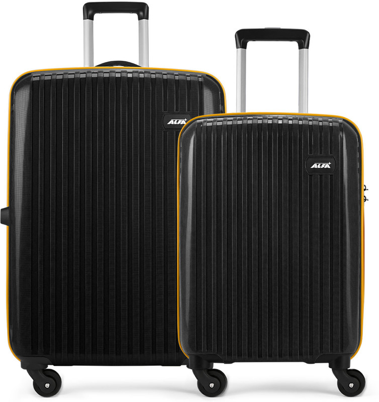 ALFA by VIP Excel 2 (Small 55cm Medium 65cm) Suitcase Cabin & Check-in Set 4 Wheels - 26 Inch