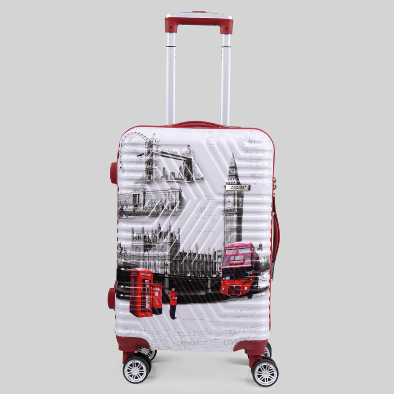 JACY LONDON Hard Sided ABS and PC 4 Wheel Spinners, Unbreakable Bag with Combi Lock Cabin Suitcase 8 Wheels - 22 inch