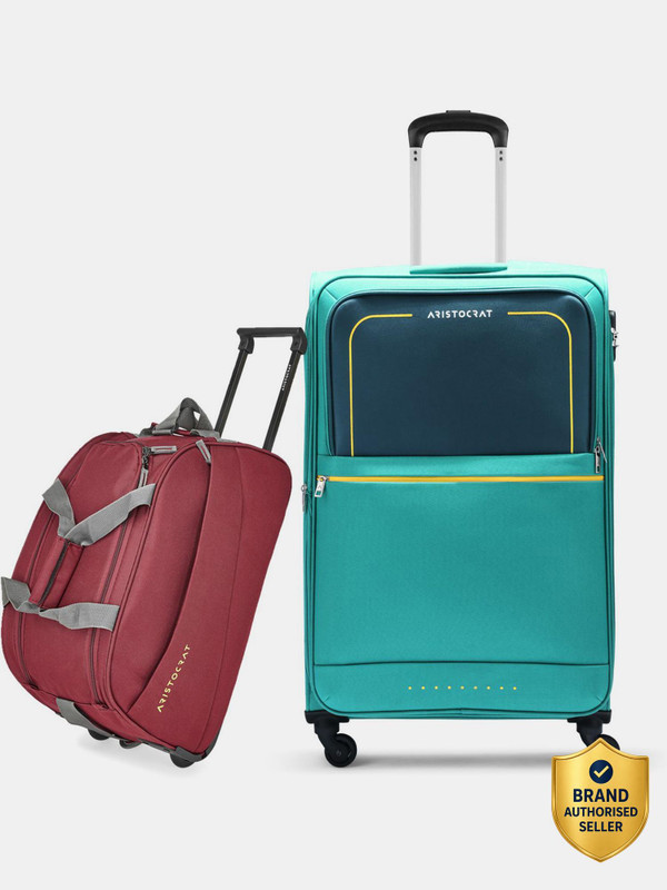 ARISTOCRAT Evolve Large Trolley Bag 79cm & Rookie Duffle Trolley 52cm For Travel Expandable Check-in Suitcase 4 Wheels - 34 inch
