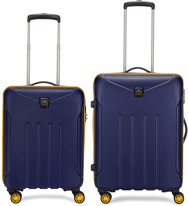 ARISTOCRAT Falcon Pro Set of 2 (Small 55cm Medium 65cm) Suitcase Suitcase Cabin & Check-in Set 8 Wheels - 26 Inch