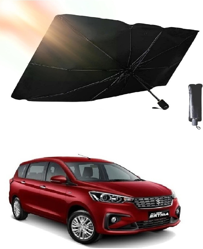 ROSHNEER ENTERPRISES Windshield Sun Shade For Maruti Suzuki Ertiga(Black, Silver)