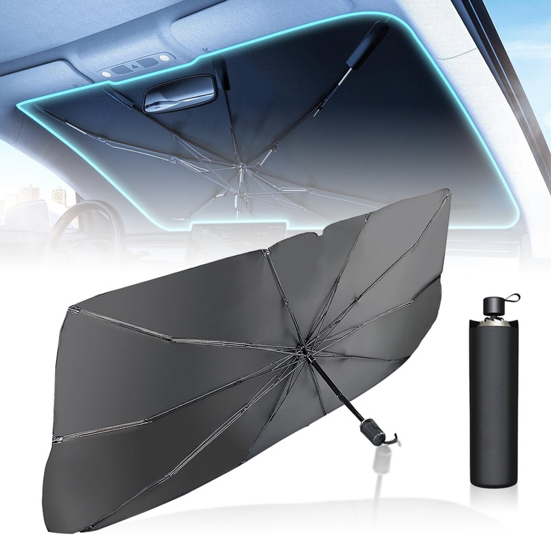 OBEROI'S TRADERS Windshield Sun Shade For Kia Universal For Car(Black, Silver)
