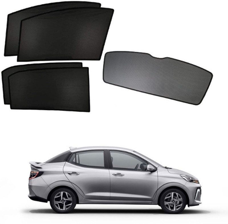 TOP VECHILE Rear Window, Side Window Sun Shade For Hyundai Aura(Black)