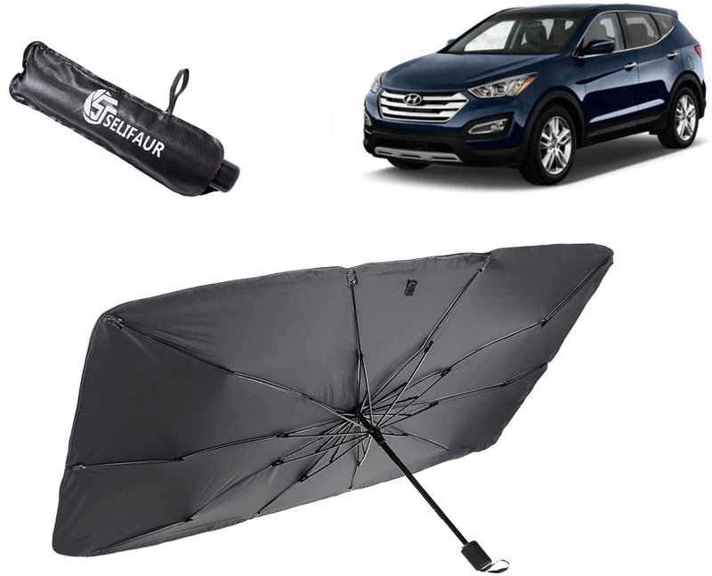 Selifaur Dashboard, Rear Window, Sun Roof, Windshield Sun Shade For Hyundai SantaFe(Black)