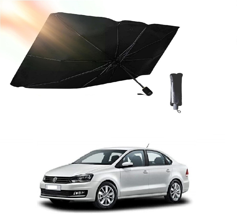ROSHNEER ENTERPRISES Windshield Sun Shade For Volkswagen Vento(Black)