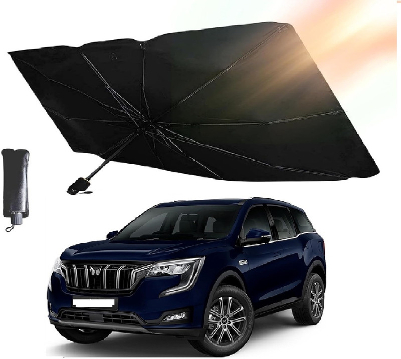 drivedecor Windshield Sun Shade For Mahindra XUV 700(Black, Silver)